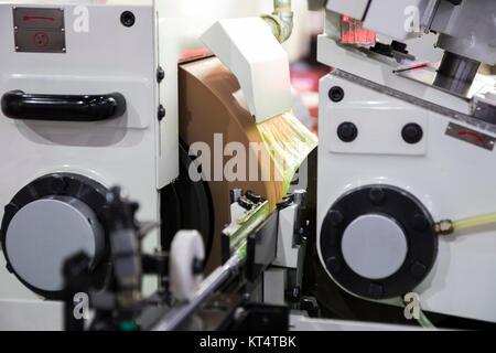 high precision centerless grinding CNC machine ; close up Stock Photo
