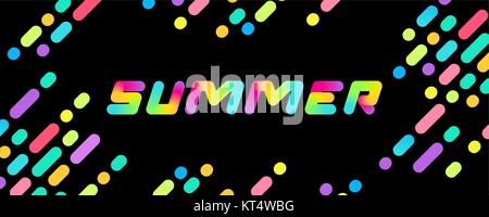 A set of summer multicolor memphis patterns banner. Geometric color teamplate With place for your message. Business shopping presentation Stock Vector