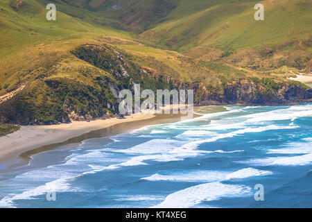 Detail of Otago Peninsula coast near Dunedin, New Zealand Stock Photo