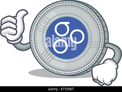 Thumbs up OmesiGo coin character cartoon Stock Vector