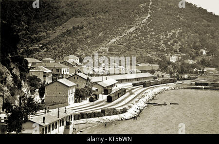 Narrow-Gauge-Railway Dalmatinerbahn Station-Zelenika Stock Photo