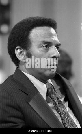 Andrew Young, bw head-and-shoulders photo, June 6, 1977 Stock Photo