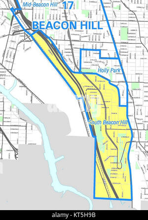 Seattle - South Beacon Hill map Stock Photo