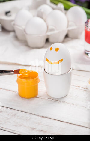 Chicken egg and paint Stock Photo
