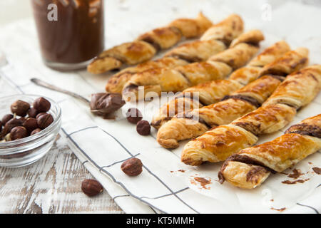 A Photograph Of A Traditional French Breakfast With Pain Au Chocolat Coffee Bowl And Napkins Stock Photo Alamy