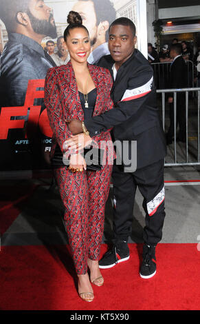 LOS ANGELES, CA - FEBRUARY 13: Actor Tracy Morgan (R) and wife Megan Wollover attend the world premeire of 'Fist Fight' at Regency Village Theatre on February 13, 2017 in Los Angeles, California. Photo by Barry King/Alamy Stock Photo Stock Photo