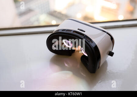 Virtual reality playing the music video inside Stock Photo