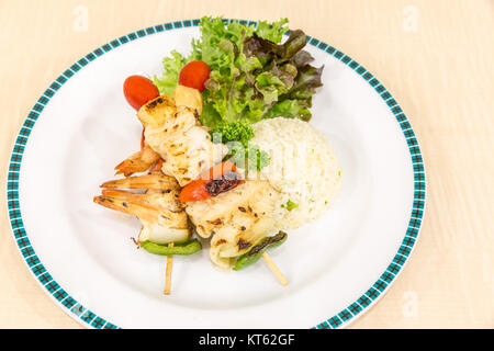 grilled seafood skewer Stock Photo