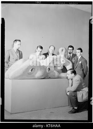 (Portrait of Eddie Sauter, Neal Hefti, Edwin A. Finckel, George Handy, Ralph Burns, and Johnny Richards, Museum of Modern Art, New York, N.Y., ca. Mar. 1947)  (4888058445) Stock Photo