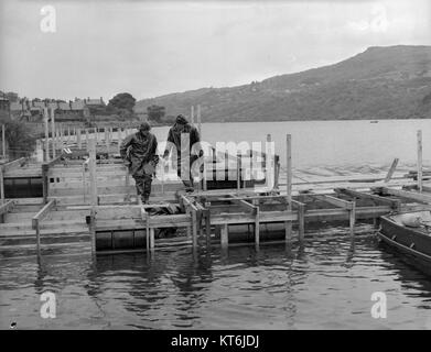 Army preparing Padarn Lake for the Empire Games rowing contests, 1958 (18463654423) Stock Photo