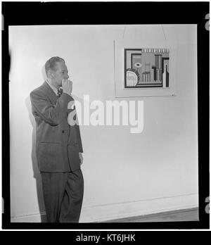 A portrait of jazz drummer George Wettling in New York, captured ...