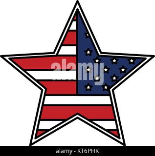 star with USA flag isolated icon vector illustration design Stock Vector