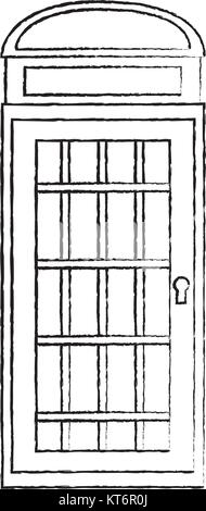 phone booth icon image vector illustration design  black sketch line Stock Vector