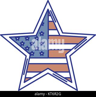 star with USA flag isolated icon vector illustration design Stock Vector