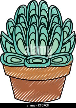 succulent in potted  vector illustration Stock Vector