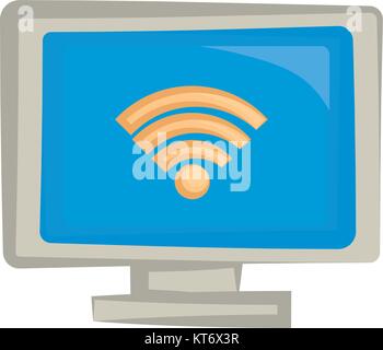 Wifi symbol on pc scree Stock Vector