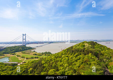 Jiangyin bridge of Wuxi City,Jiangsu Province,China Stock Photo