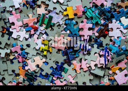 Puzzle set colored Stock Photo