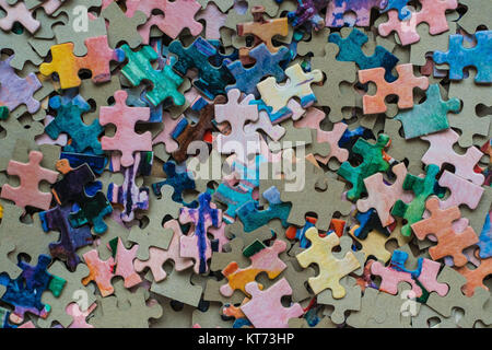 Puzzle set colored Stock Photo