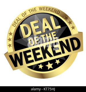 colored button with banner and text Deal of the weekend Stock Photo