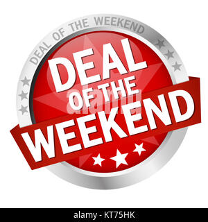 colored button with banner and text Deal of the weekend Stock Photo
