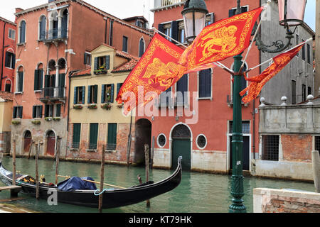 Venetian flags Stock Photo