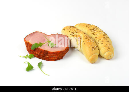 sliced smoked pork Stock Photo