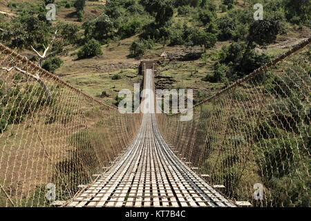 suspension bridge over the blue nile in ethiopia Stock Photo