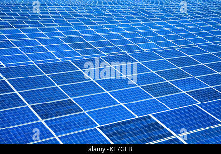 large area solar panel and Power plant Stock Photo
