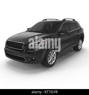 Black Sports Utility Vehicle Isolated on White background. 3D ...