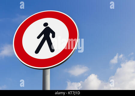 No pedestrian crossing sign Stock Photo