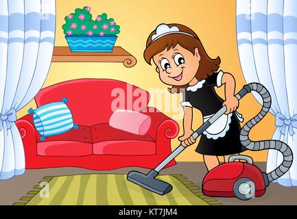 Cleaning lady theme image 4 Stock Photo