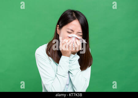 Woman feeling sneeze Stock Photo