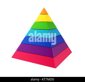 Colorful Pyramid Chart Isolated Stock Photo
