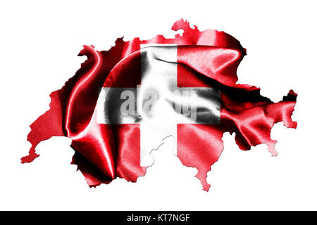 Switzerland National Flag And Map Stock Photo