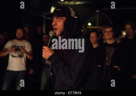 The American hardcore punk band Trash Talk performs a live concert at  Pumpehuset in Copenhagen. Here vocalist Lee Spielman is seen among the  concert crowds. Denmark, 13/03 2017 Stock Photo - Alamy