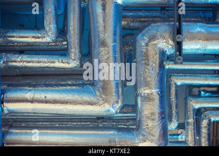 close up on air condition pipes Stock Photo