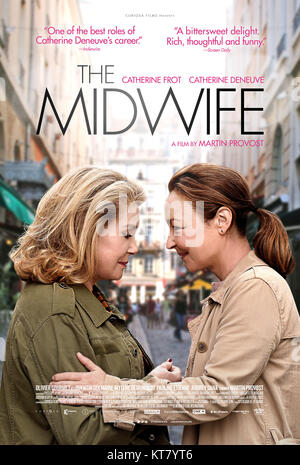 RELEASE DATE: July 21, 2017 TITLE: The Midwife STUDIO: Music Box Films DIRECTOR: Martin Provost PLOT: A midwife gets unexpected news from her father's old mistress. STARRING: CATHERINE DENEUVE as Beatrice Sobo, CATHERINE FROT as Claire Breton Poster Art. (Credit Image: © Music Box Films/Entertainment Pictures) Stock Photo