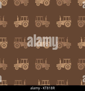 Tractor Icon Seamless Pattern for Farm Stock Photo