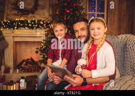 Happy father with children Stock Photo
