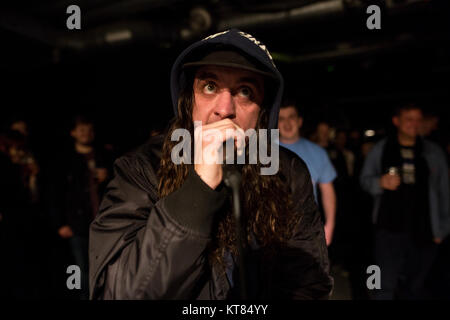 The American hardcore punk band Trash Talk performs a live concert at  Pumpehuset in Copenhagen. Here vocalist Lee Spielman is seen among the  concert crowds. Denmark, 13/03 2017 Stock Photo - Alamy