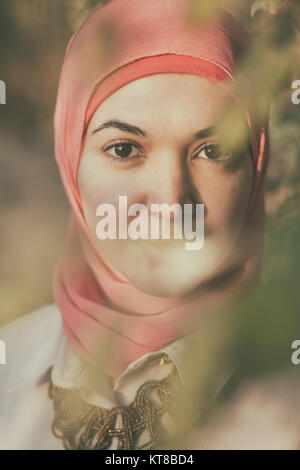 Beautiful Muslim woman wearing hijab Stock Photo
