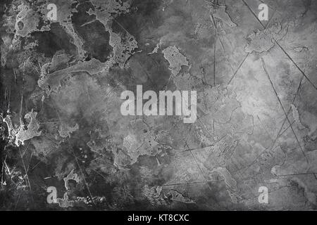 Scratched Blackboard or Black Stone Texture Background. Horizontal view, copy space Stock Photo