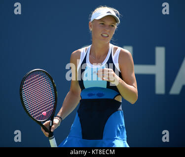 SMG Caroline Wozniacki FL5 USopen Day2 082713 11.JPG  FLUSHING, NY - AUGUST 27:  Caroline Wozniacki on Day Two of the 2013 US Open at USTA Billie Jean King National Tennis Center on August 27, 2013 in the Flushing neighborhood of the Queens borough of New York City.    People:  Caroline Wozniacki Stock Photo