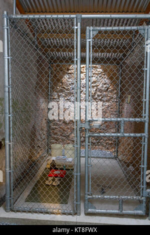 'GTMO' by William Cromar art installation inside the  Eastern State Penitentiary Historic Site, Philadelphia, Pennsylvania, United States. Stock Photo