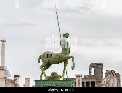 Centaur statue on Square of ancient city Pompeii, Naples, Italy Stock Photo