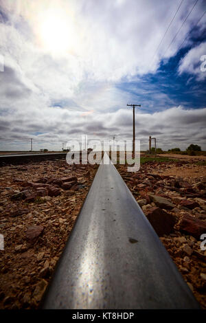Nullabor Studies; the Indian Pacific Stock Photo
