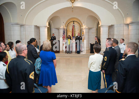 A promotion ceremony is held at Arlington National Cemetery on May 19 ...