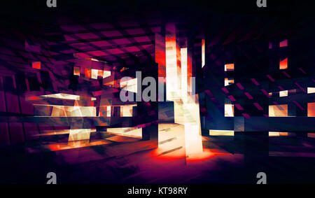 Abstract purple digital concept background. 3d illustration Stock Photo