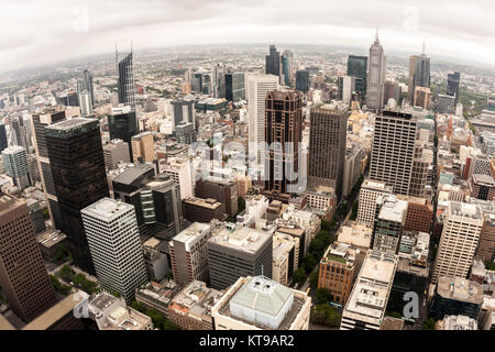 Fisheye view of Melbourne. Australia Stock Photo